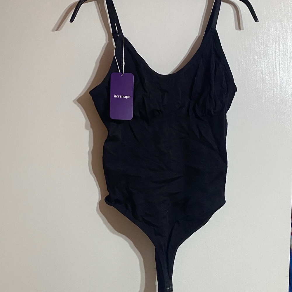 Black Shapewear Thong Bodysuit